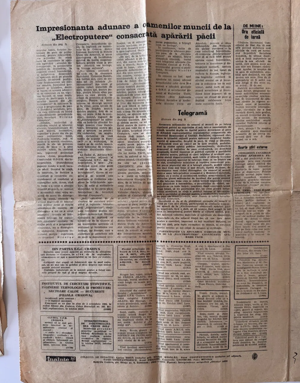 Înainte, sâmbătă 24 septembrie 1983, pagina 2