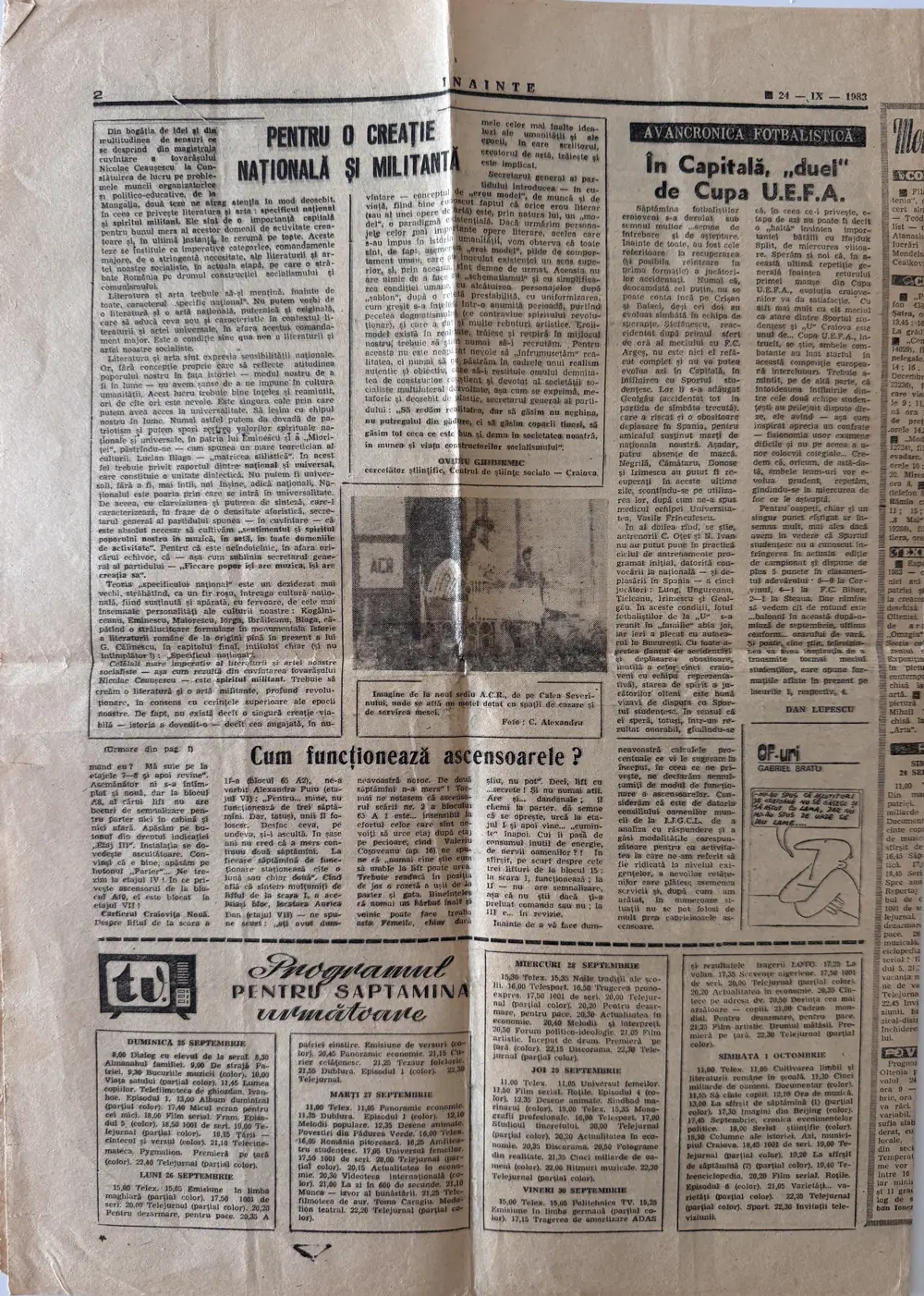 Înainte, sâmbătă 24 septembrie 1983, pagina 4