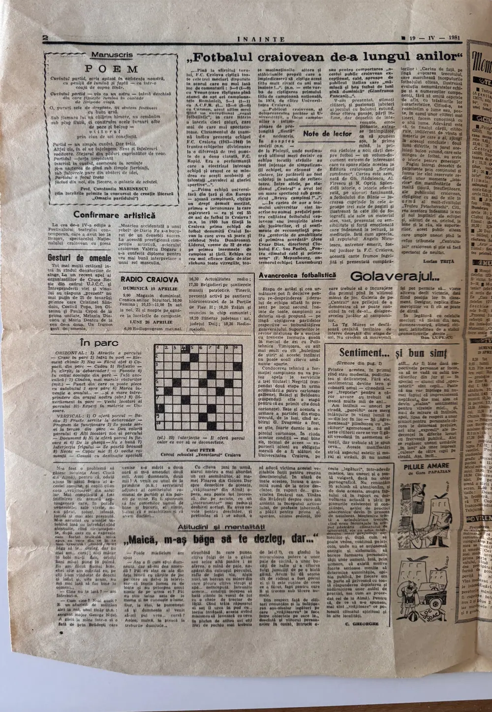 Înainte, duminică 19 aprilie 1981, pagina 2