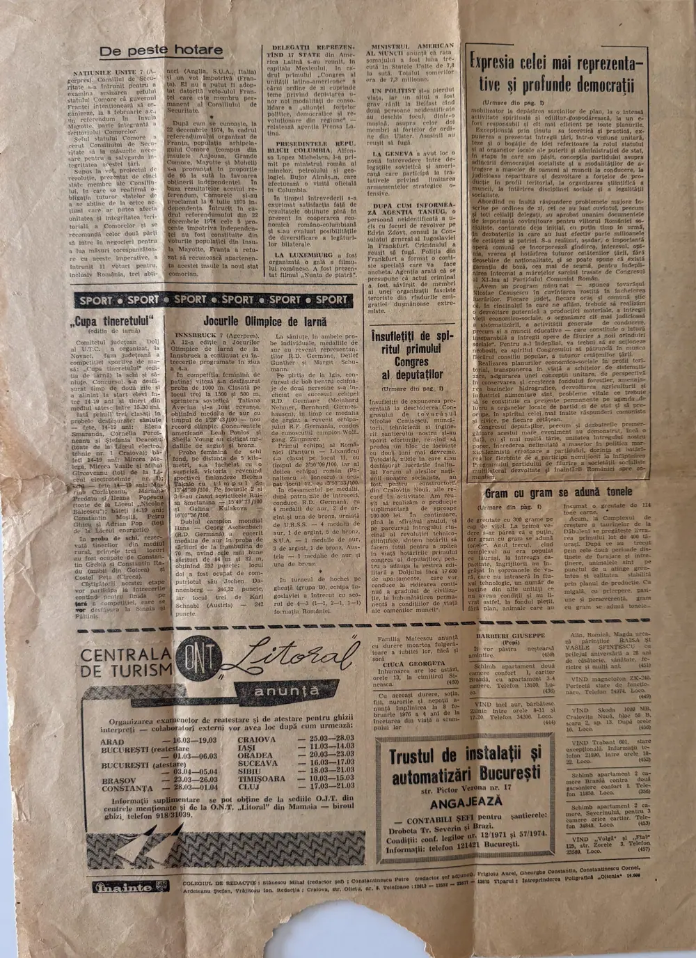 Înainte, duminică 8 februarie 1976, pagina 4 — Continuarea reportajului