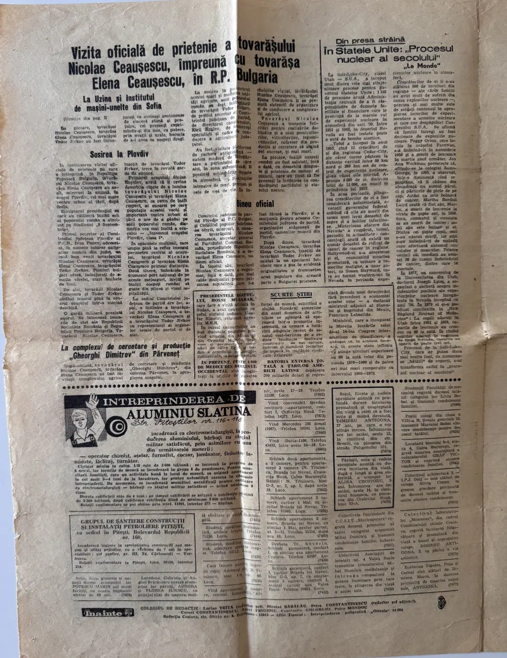 Înainte, joi 14 octombrie 1982, pagina 4