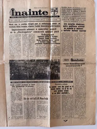 Înainte, sâmbătă 24 septembrie 1983, pagina 1