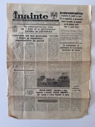 Înainte, duminică 19 aprilie 1981, pagina 1
