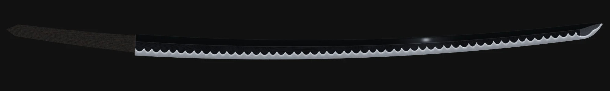 The whole blade of Kanemoto, Mino with its tang, after polishing.