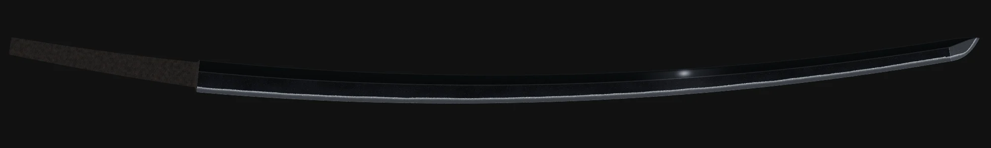 The whole blade of Mumei, attributed to the Rai school with its tang, after polishing.