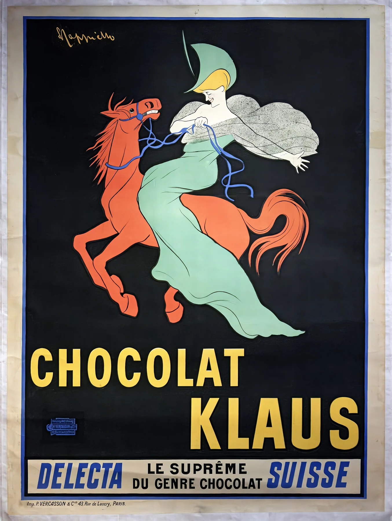 Chocolat Klaus: Le suprême du genre, Leonetto Cappiello, 1903. Scanare.
