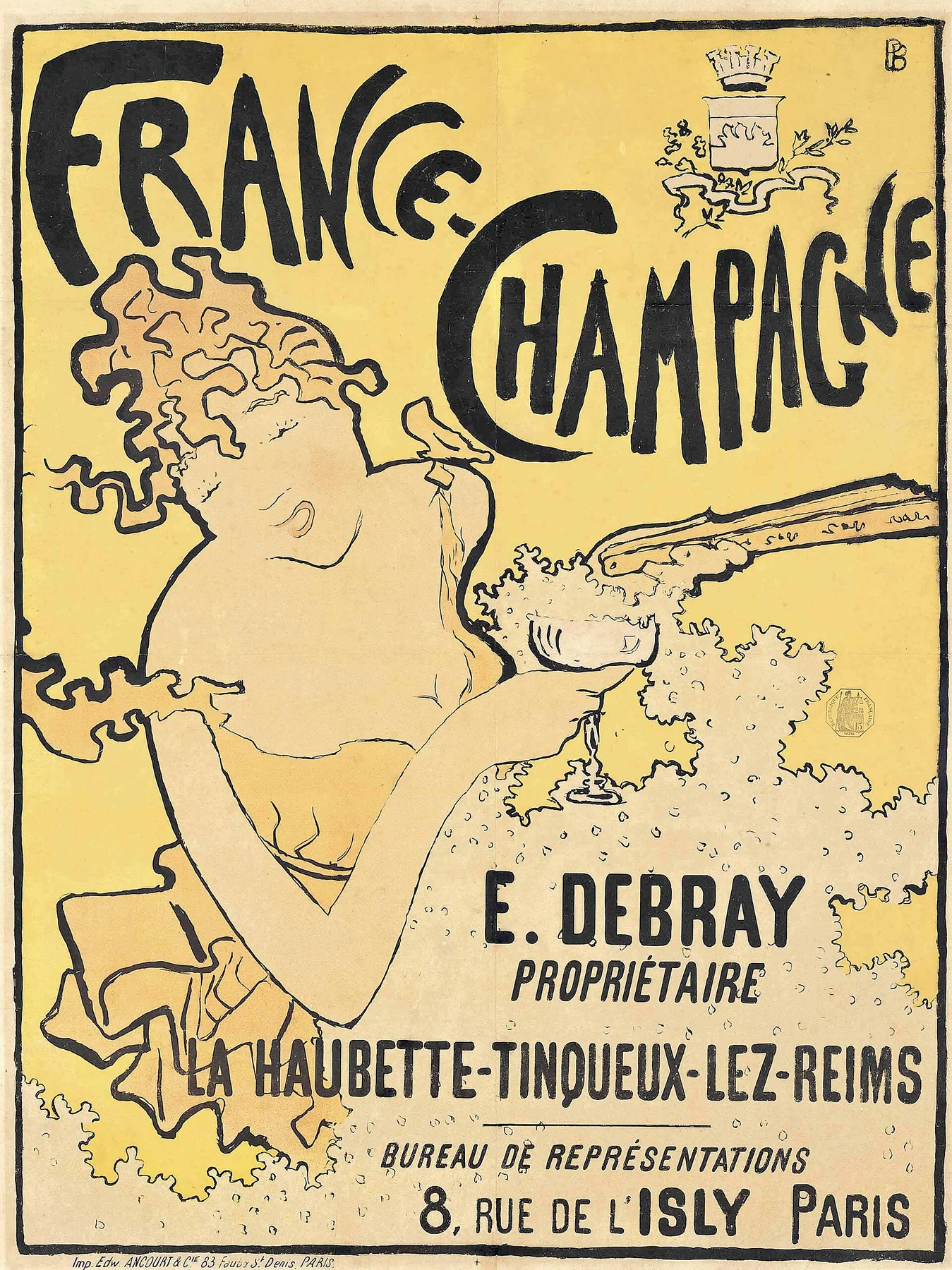 France-Champagne: E. Debray, Reims, Pierre Bonnard, 1891. Scanare.