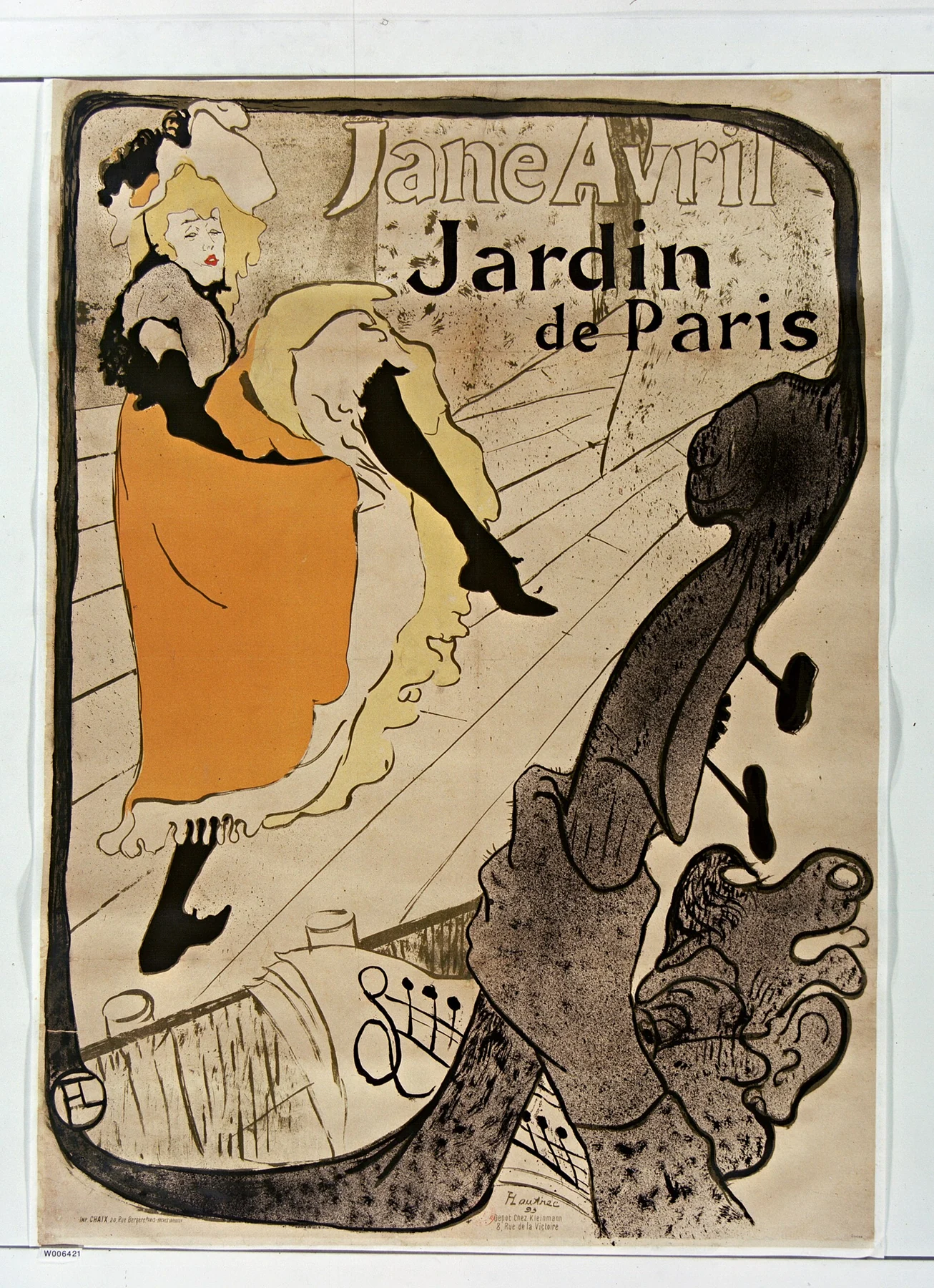 Jane Avril: Jardin de Paris, Henri de Toulouse-Lautrec, 1893. Scanare.