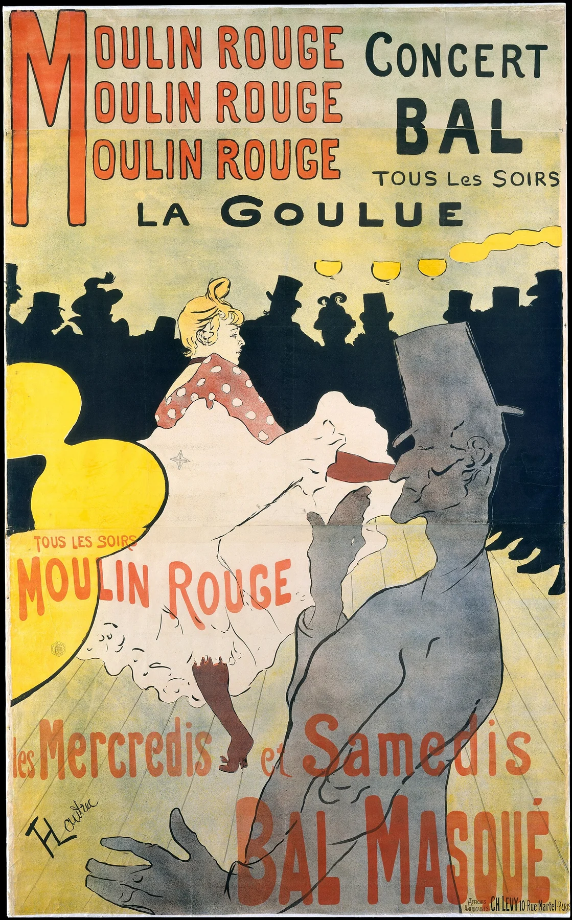 Moulin Rouge: La Goulue, Henri de Toulouse-Lautrec, 1891. Scanare.