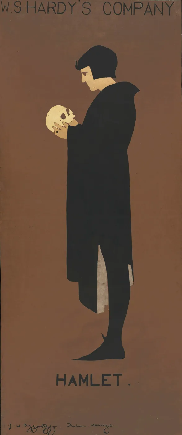 Beggarstaffs, Hamlet, afiș pentru W. S. Hardy's Company, 1894. Domeniu public, Wikimedia Commons.