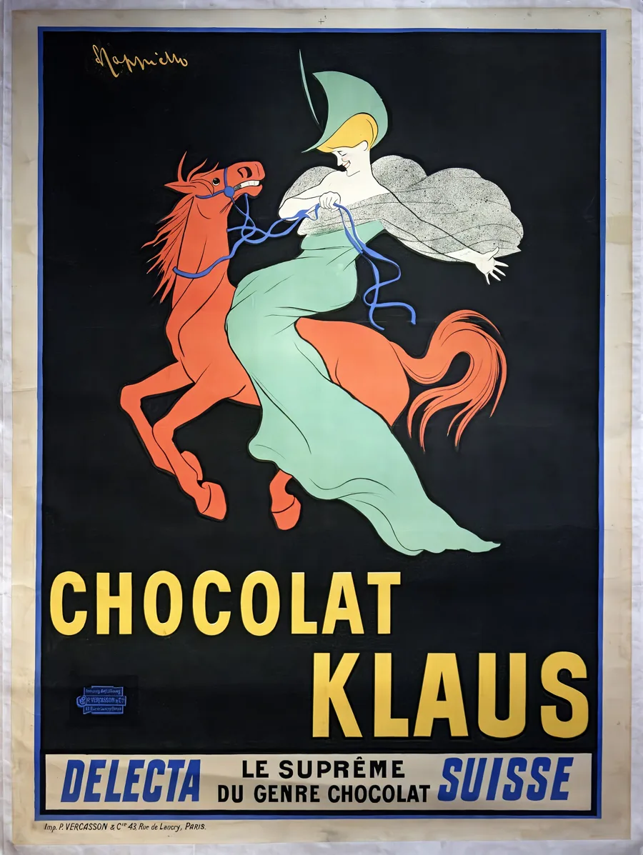 Leonetto Cappiello, Chocolat Klaus, litografie. Museo Collezione Salce, Treviso. Domeniu public, foto Didier Descouens.