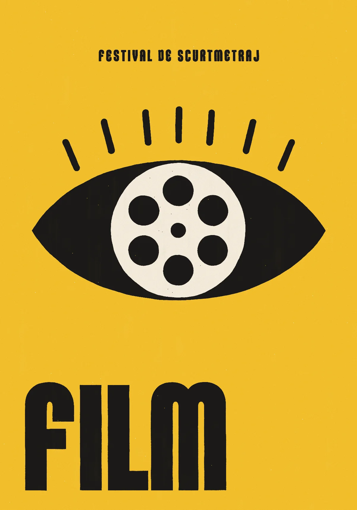 Film, afiș 70 × 100 cm: Un ochi care are în loc de iris o bobină de film.