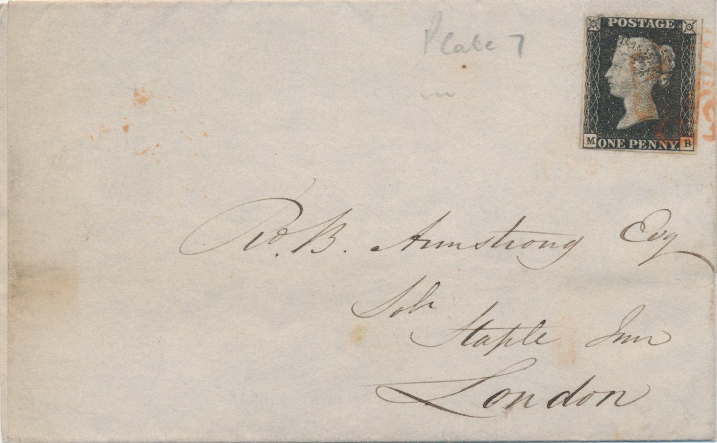 Penny Black cover said to be from 6 May 1840
