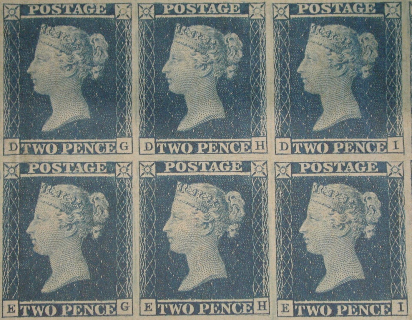 Block of four Twopence Blues
