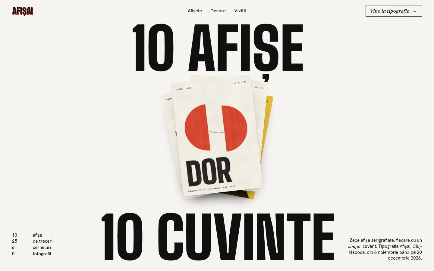 AFIȘAI Cluj: the first screen of the site at 1440 by 900