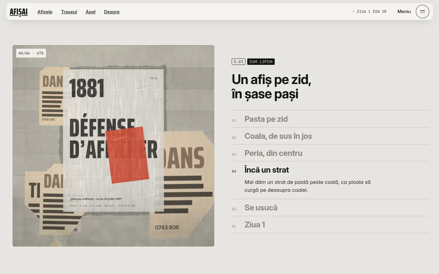 AFIȘAI „Lipit”, further down the home page
