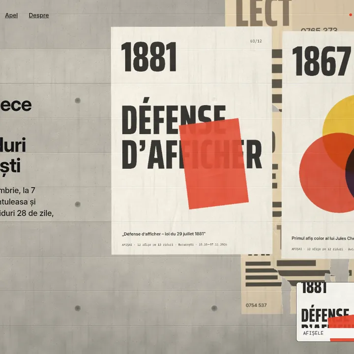 AFIȘAI „Lipit”: the first screen of the site