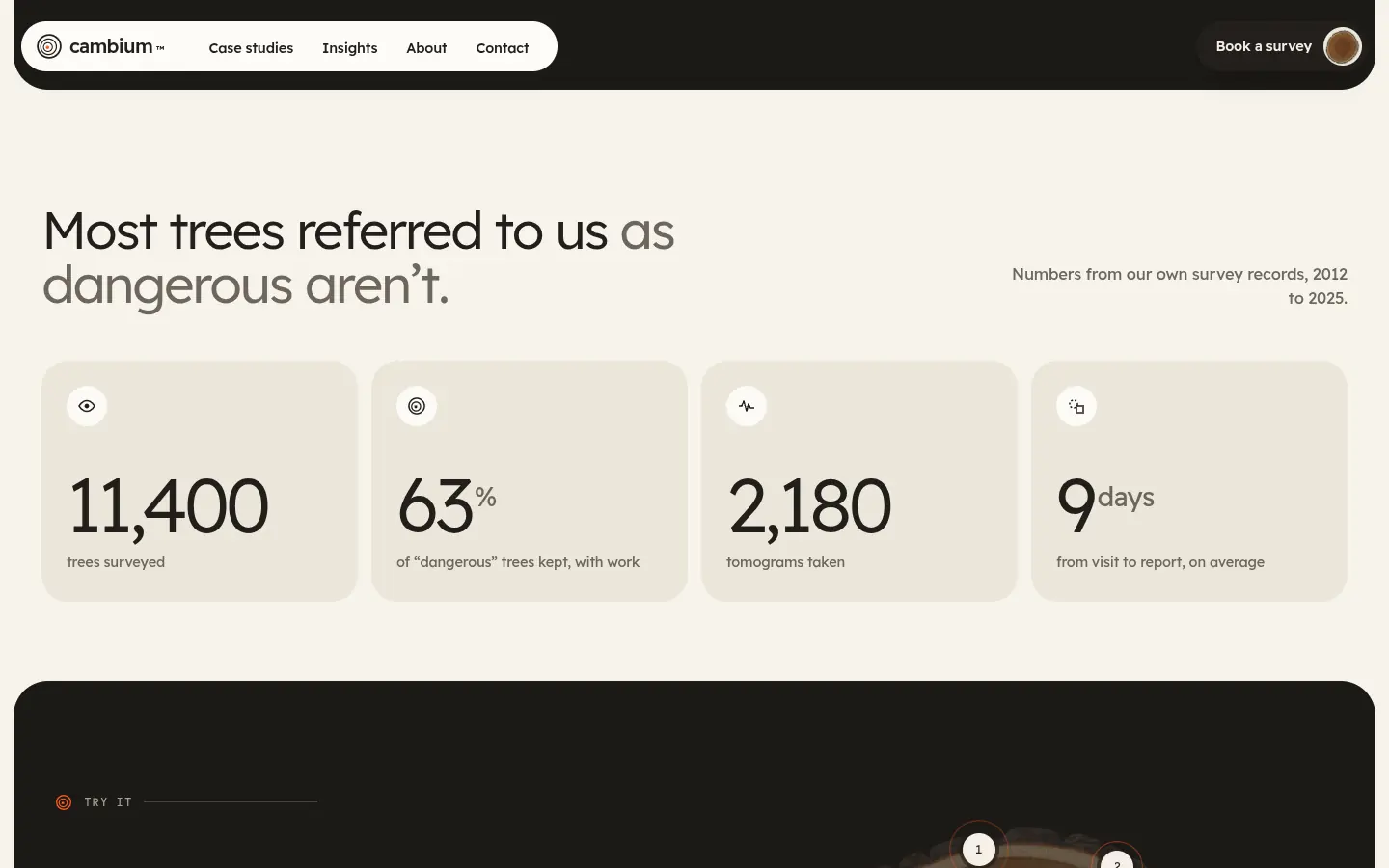 CAMBIUM, further down the home page