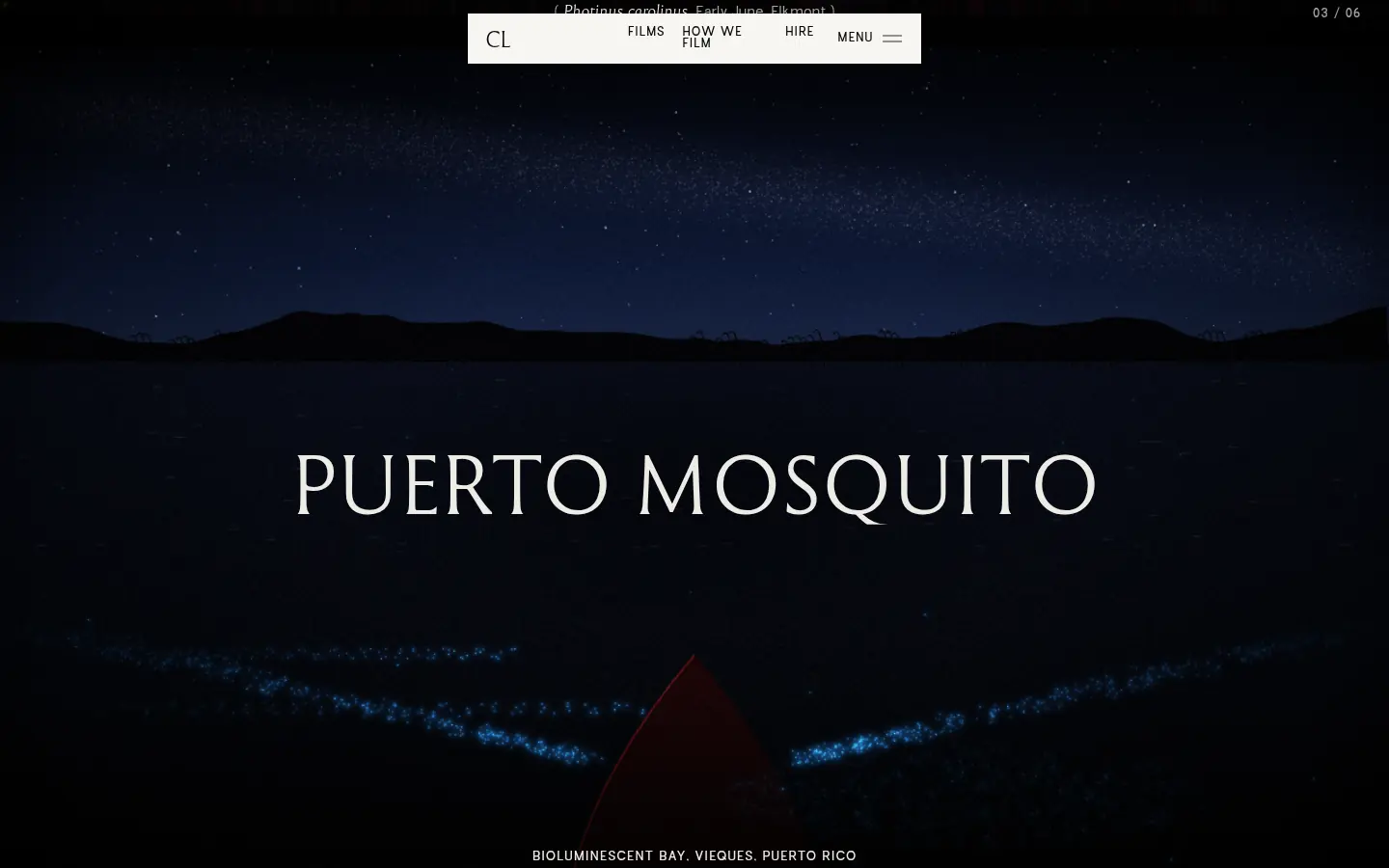 COLD LIGHT, further down the home page