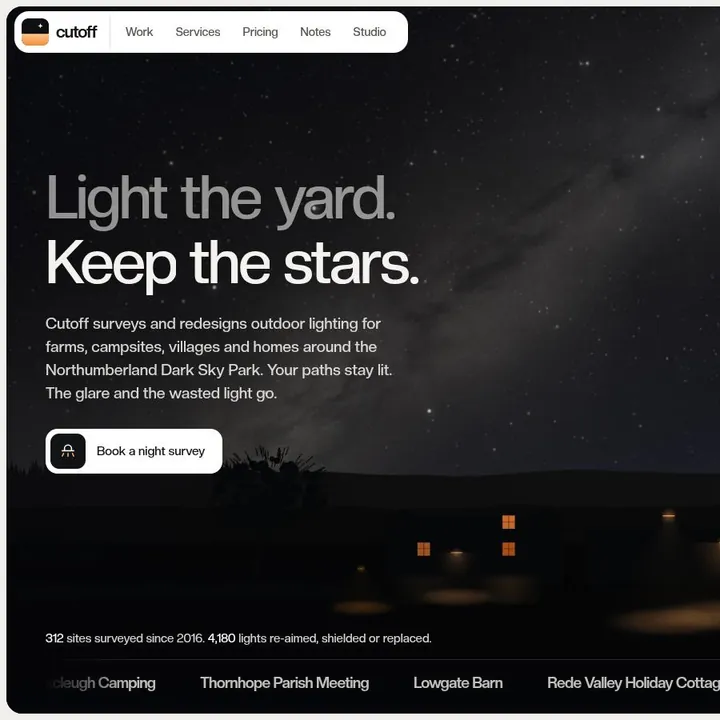 CUTOFF: the first screen of the site