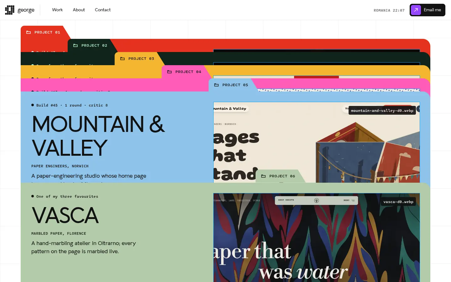 GEORGE „Open file”, further down the home page