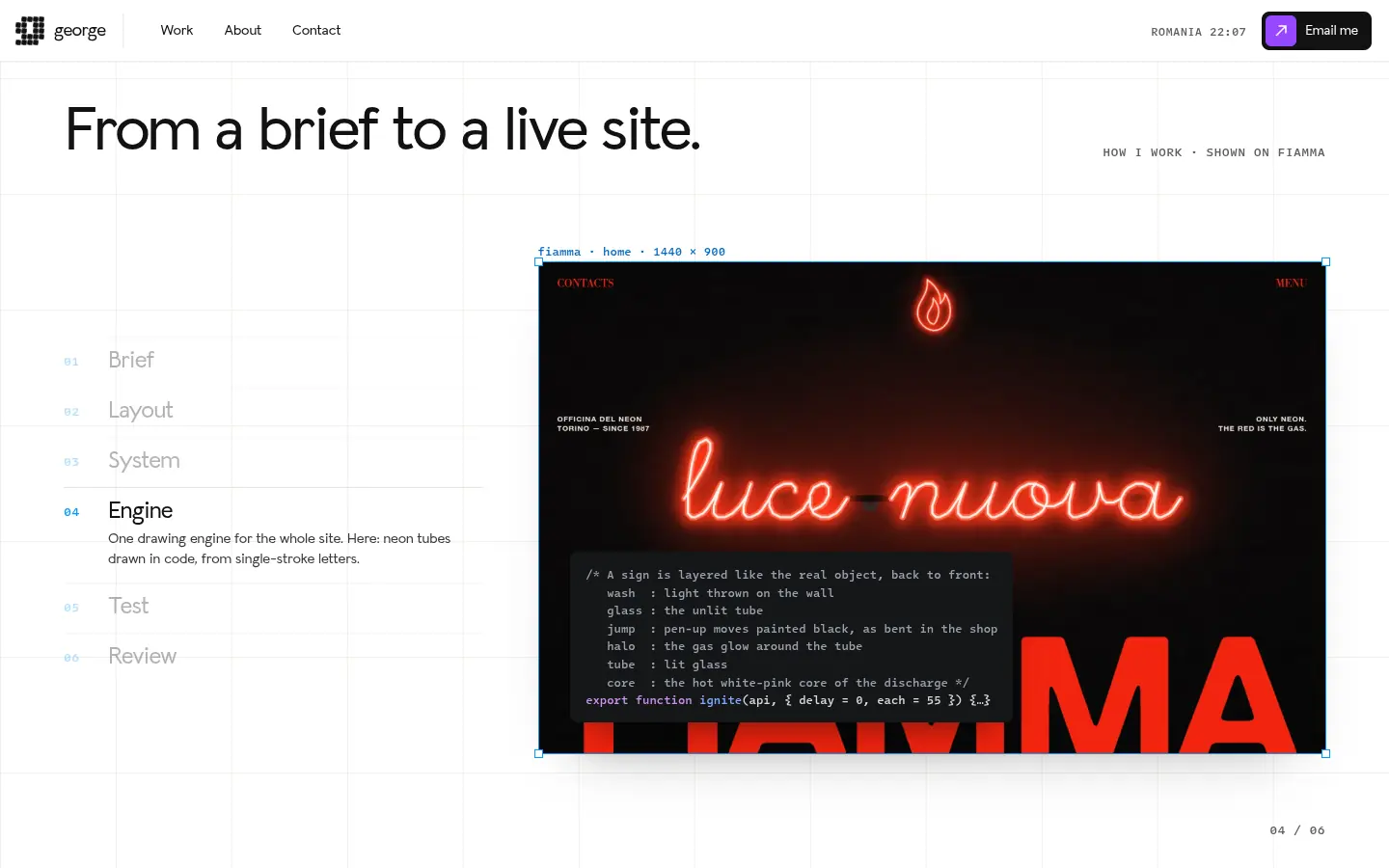 GEORGE „Open file”, further down the home page