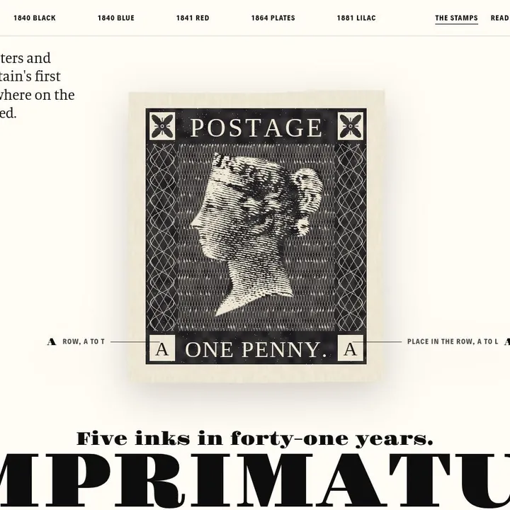 IMPRIMATUR: the first screen of the site