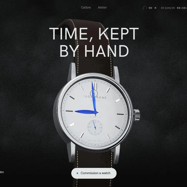 ISOCHRONE: the first screen of the site