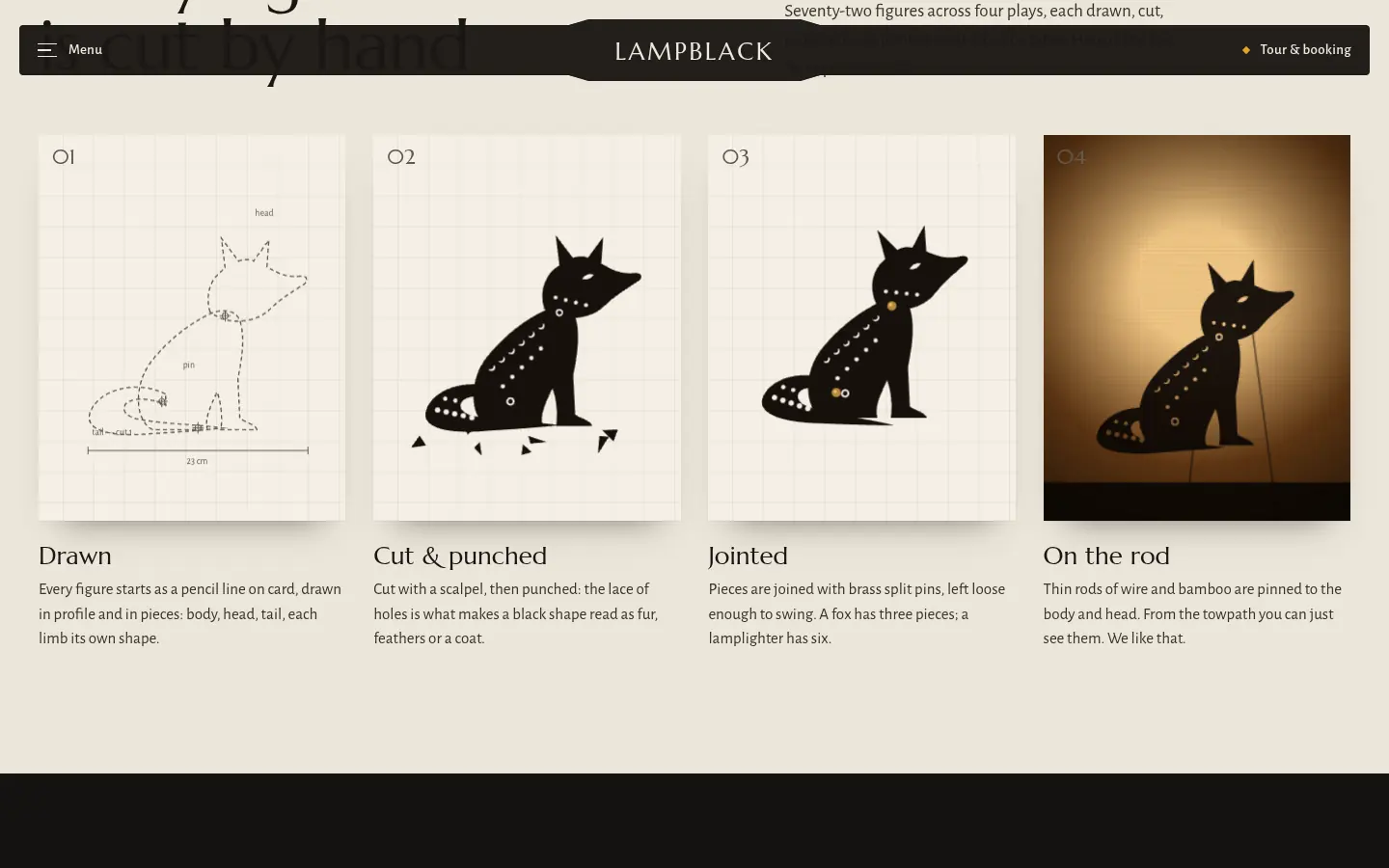 LAMPBLACK, further down the home page