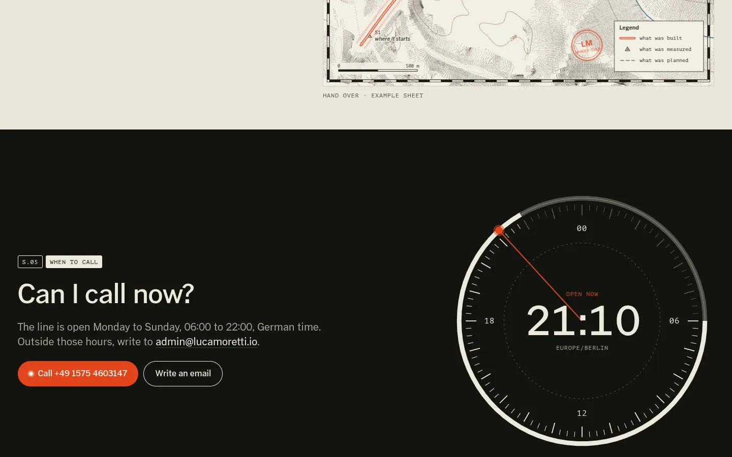 LUCA MORETTI, further down the home page