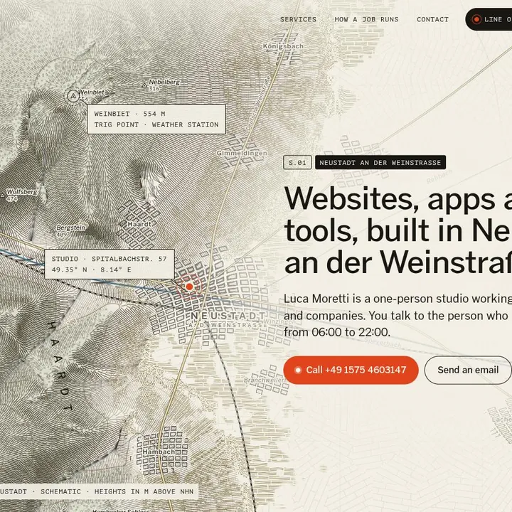 LUCA MORETTI: the first screen of the site
