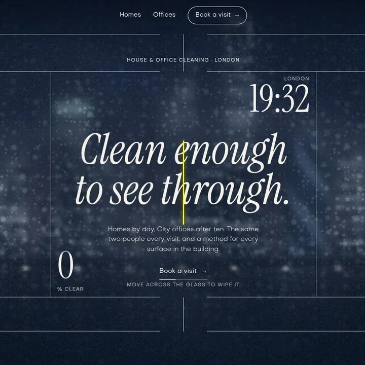 LUSTRE: the first screen of the site