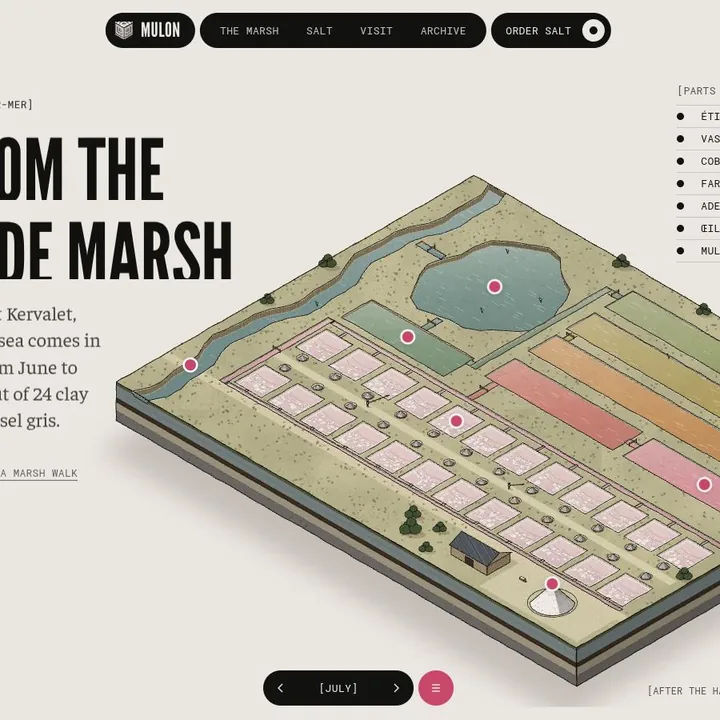 MULON: the first screen of the site