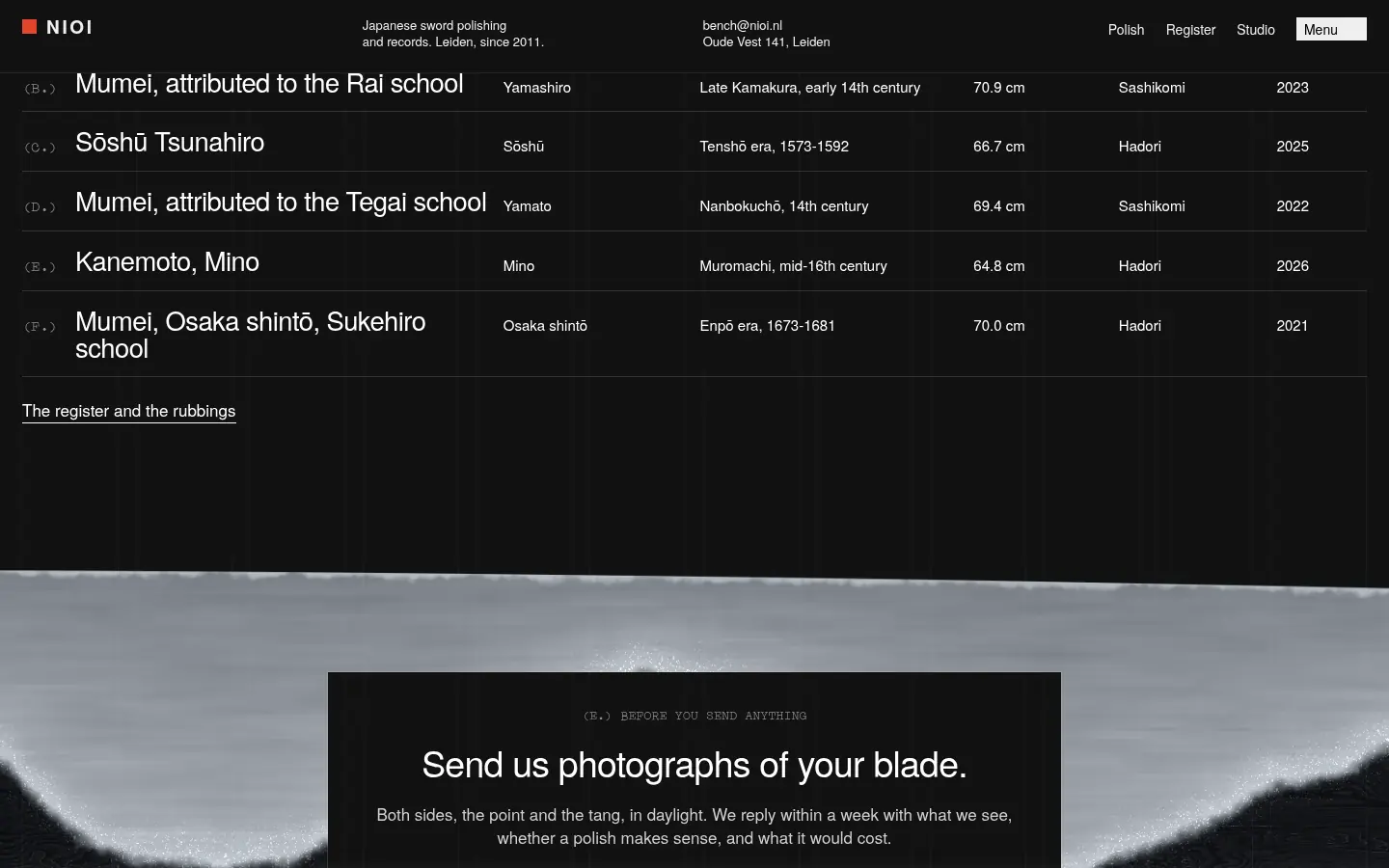 NIOI, further down the home page