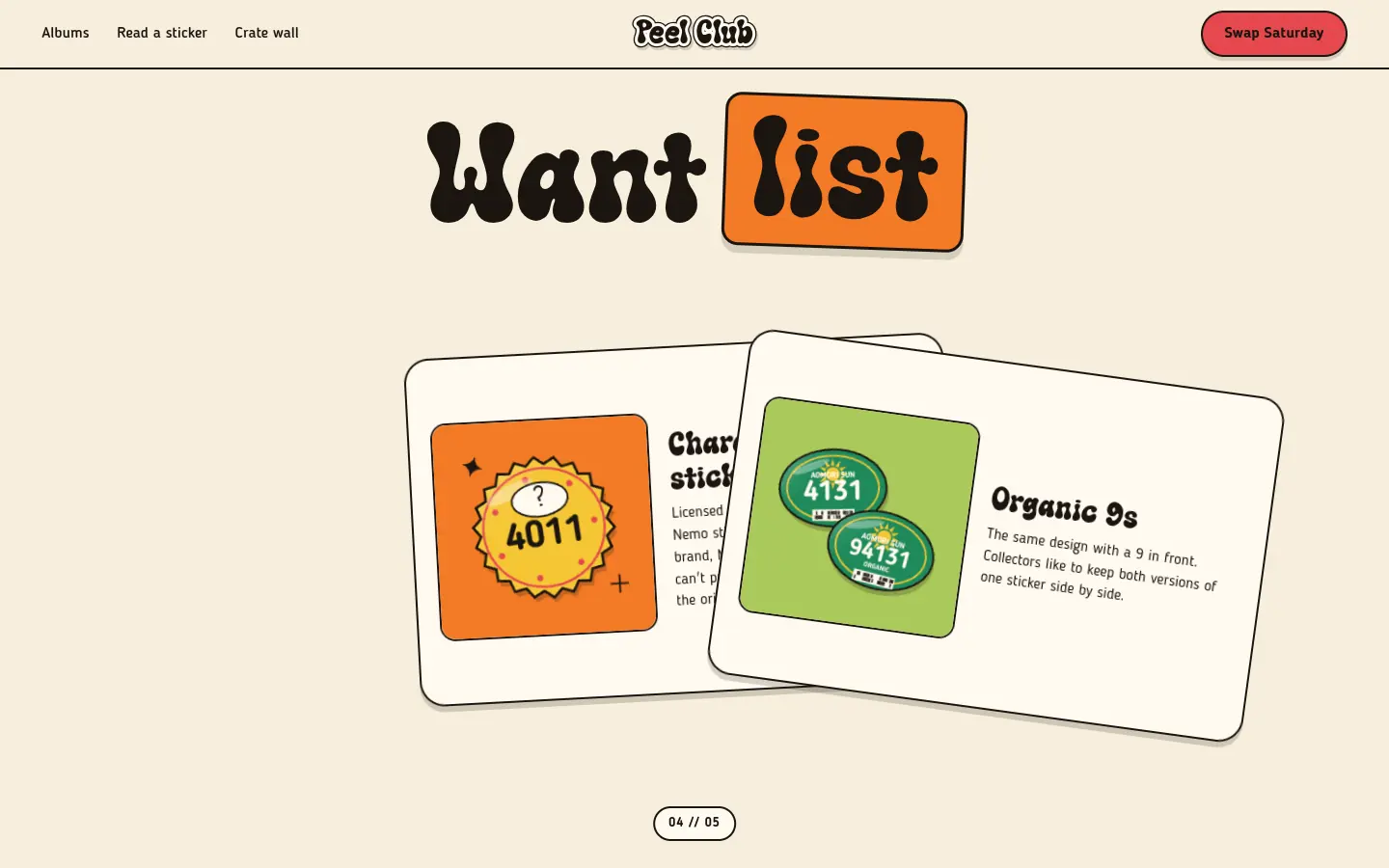 PEEL CLUB, further down the home page
