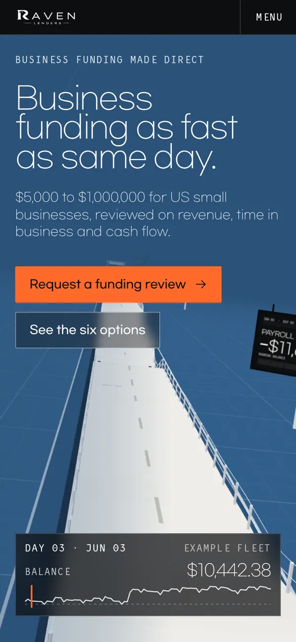 RAVEN LENDERS „Running Balance” on a phone