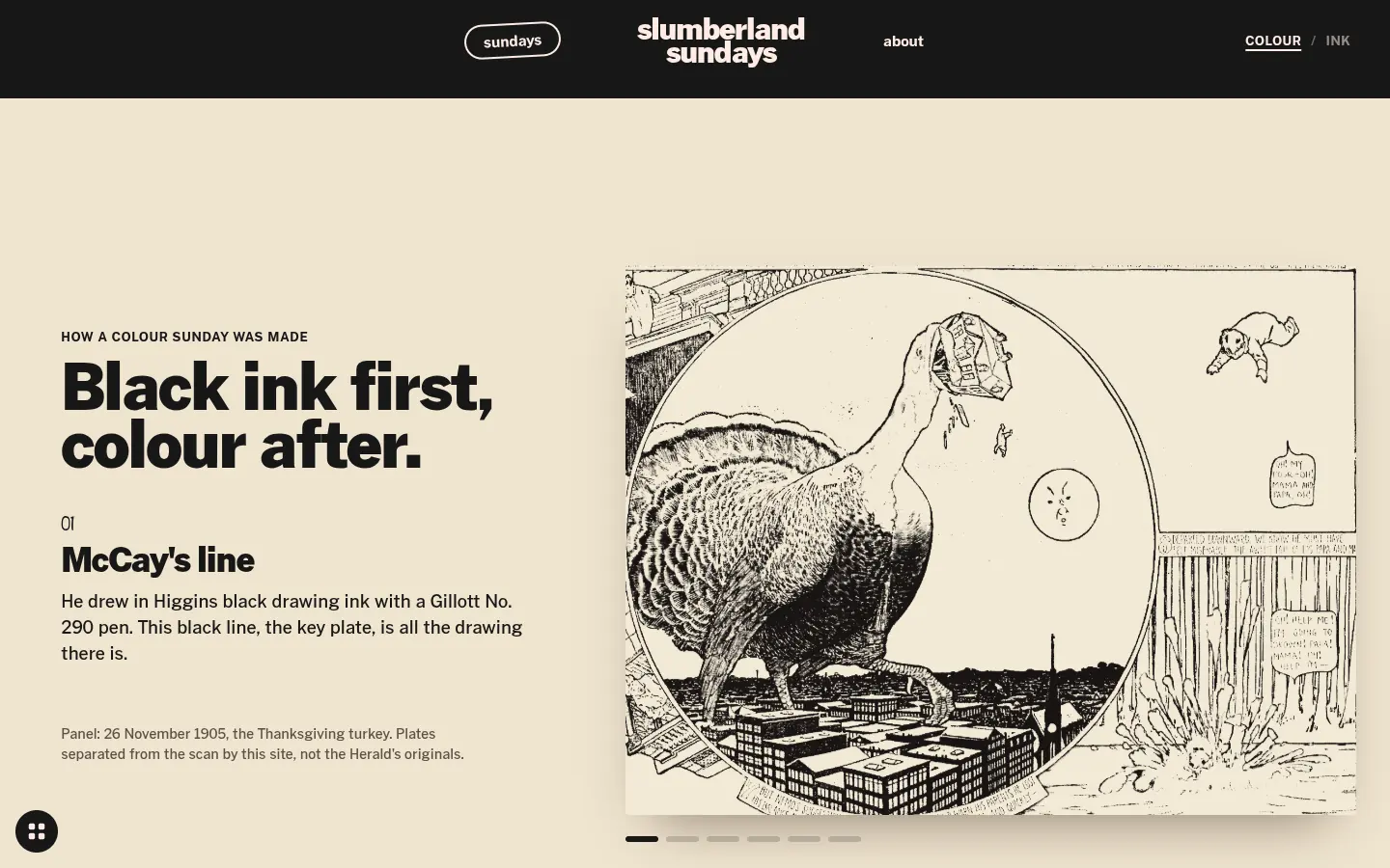 SLUMBERLAND SUNDAYS, further down the home page