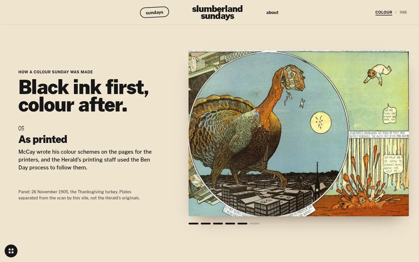 SLUMBERLAND SUNDAYS, further down the home page