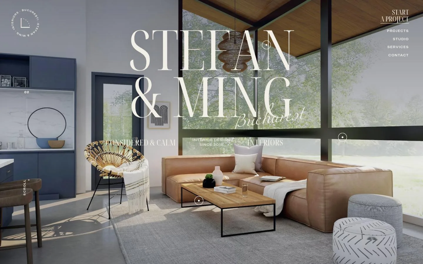 STEFAN & MING: the first screen of the site at 1440 by 900