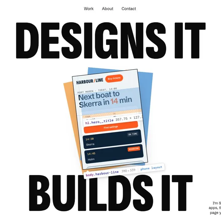 stefan.dev: the first screen of the site