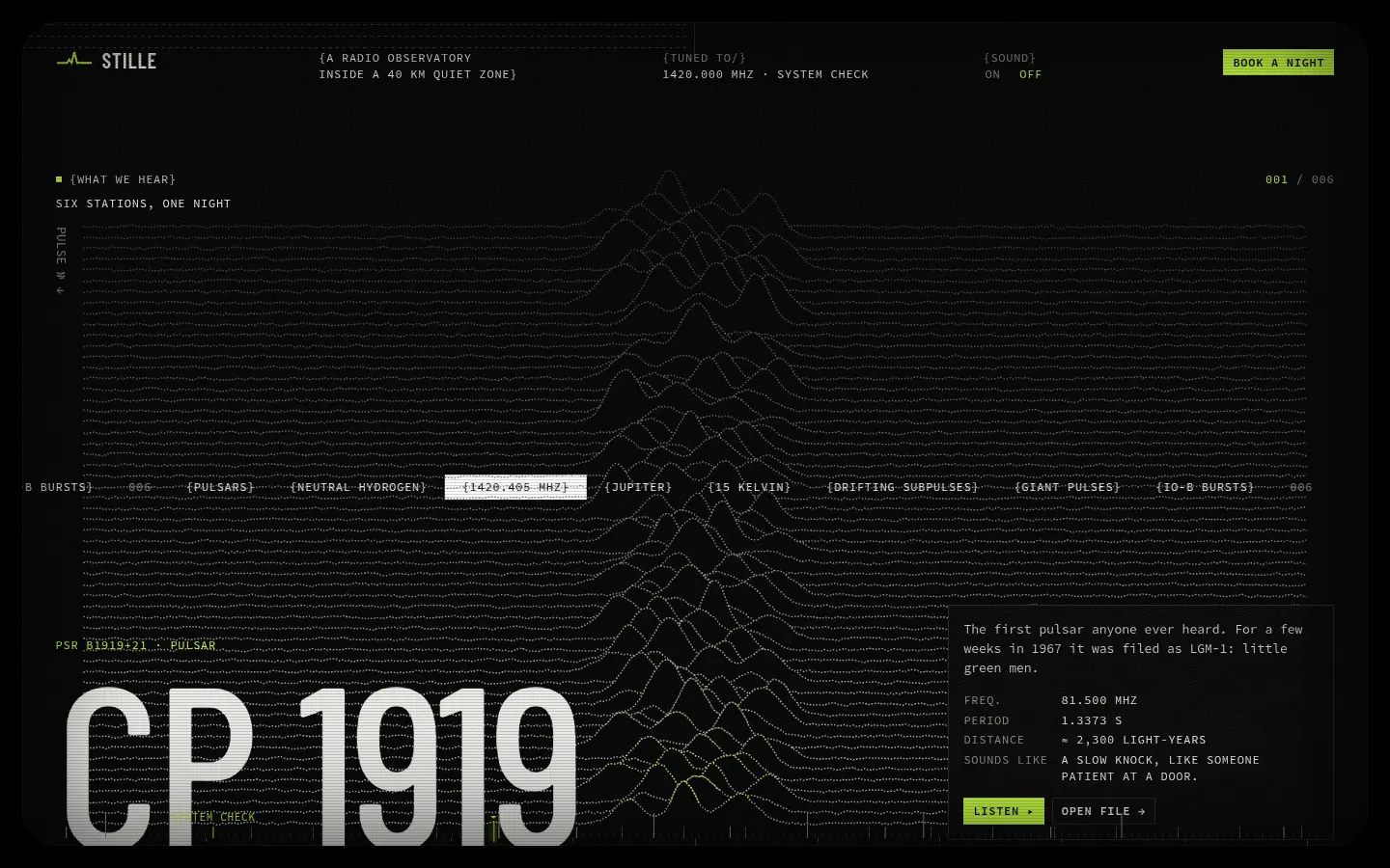 STILLE, further down the home page