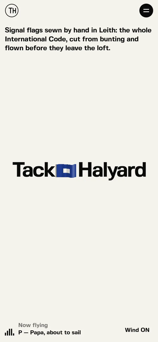 TACK & HALYARD on a phone