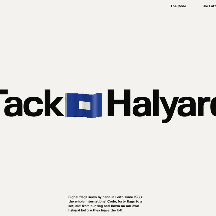 TACK & HALYARD: the first screen of the site
