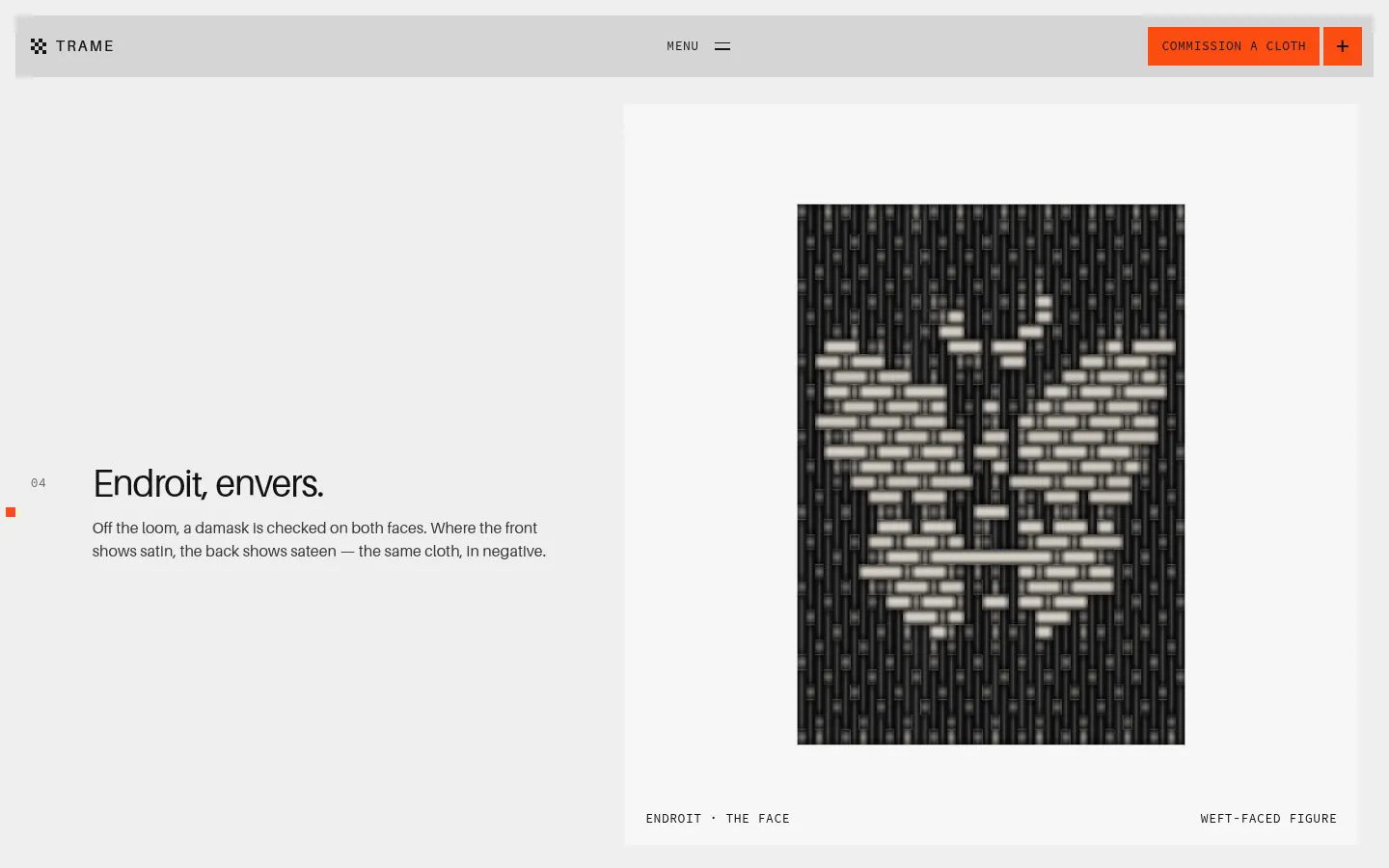 TRAME, further down the home page