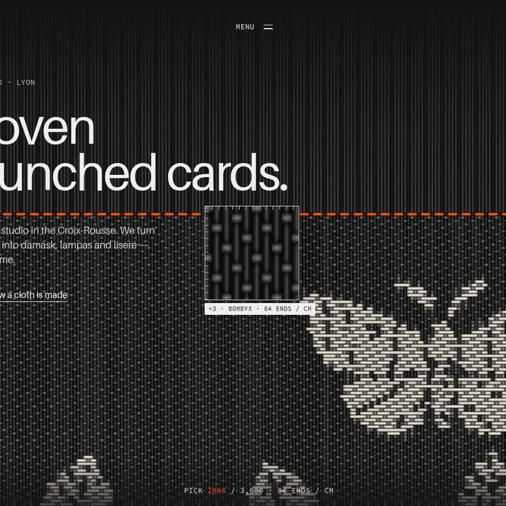 TRAME: the first screen of the site