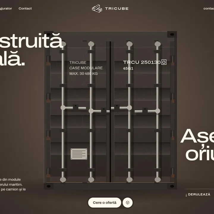 TRICUBE: the first screen of the site
