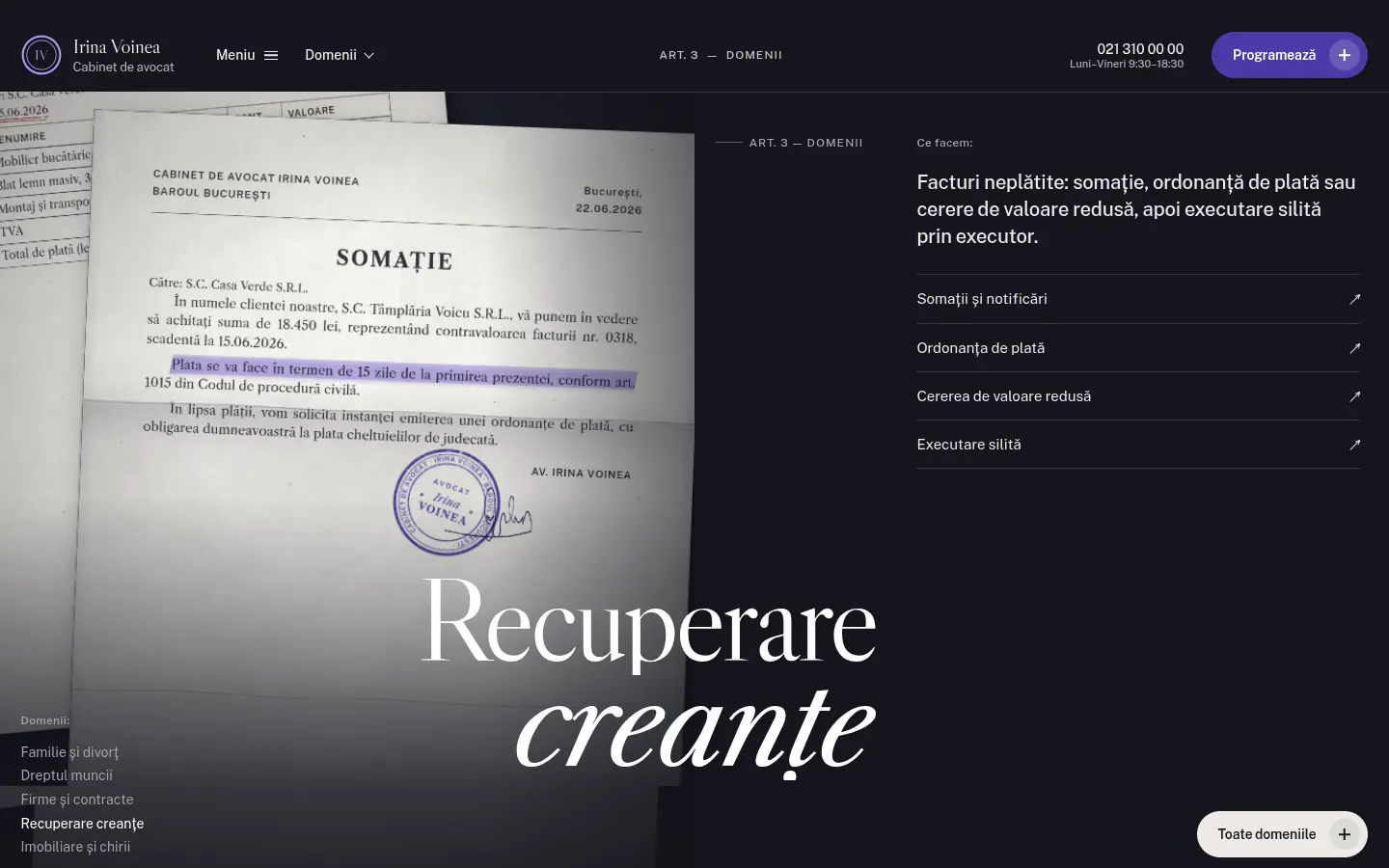 VOINEA, further down the home page