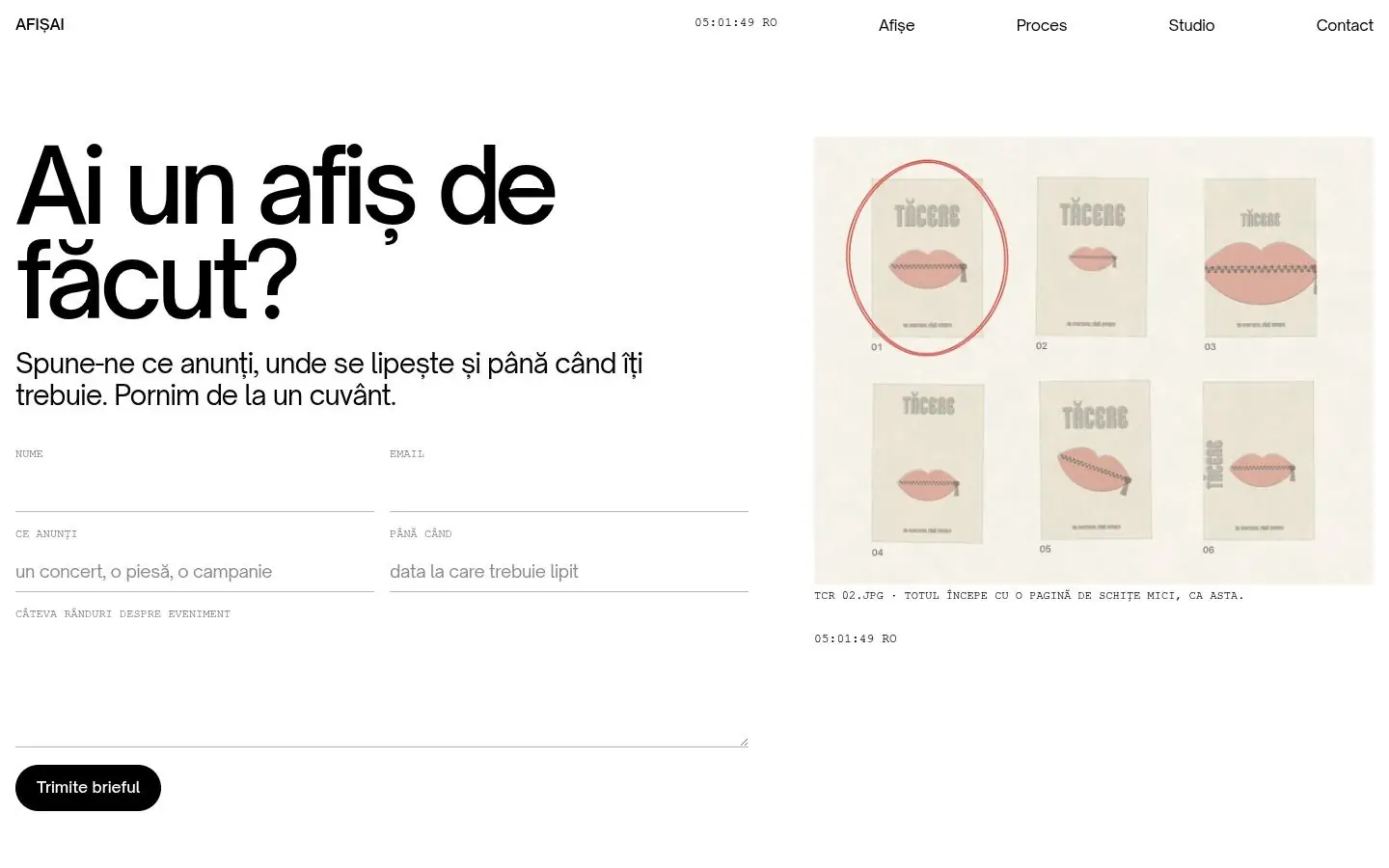 AFIȘAI Design: the contact page
