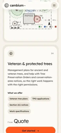 CAMBIUM on a phone, screen 3
