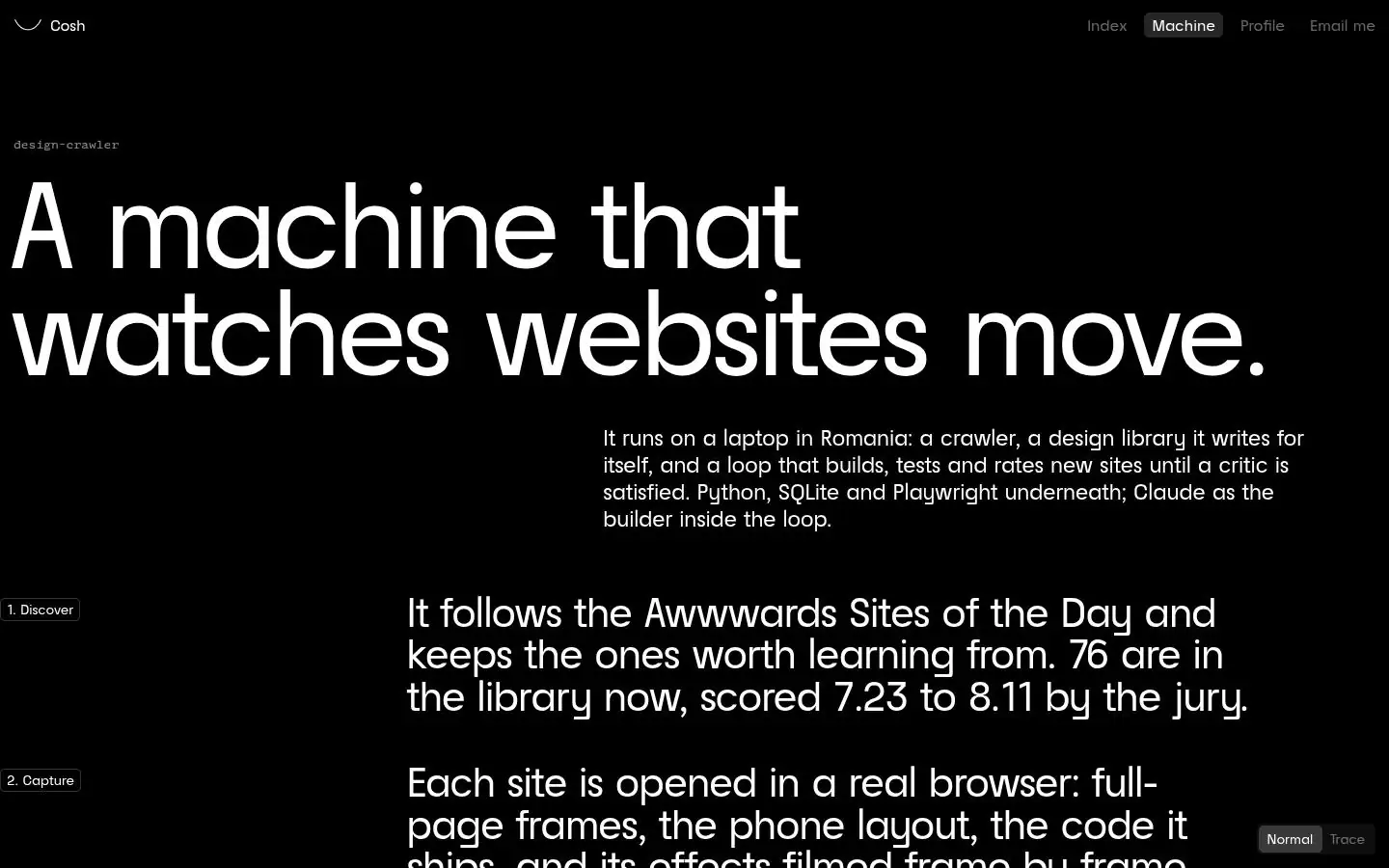 COSH: the machine page